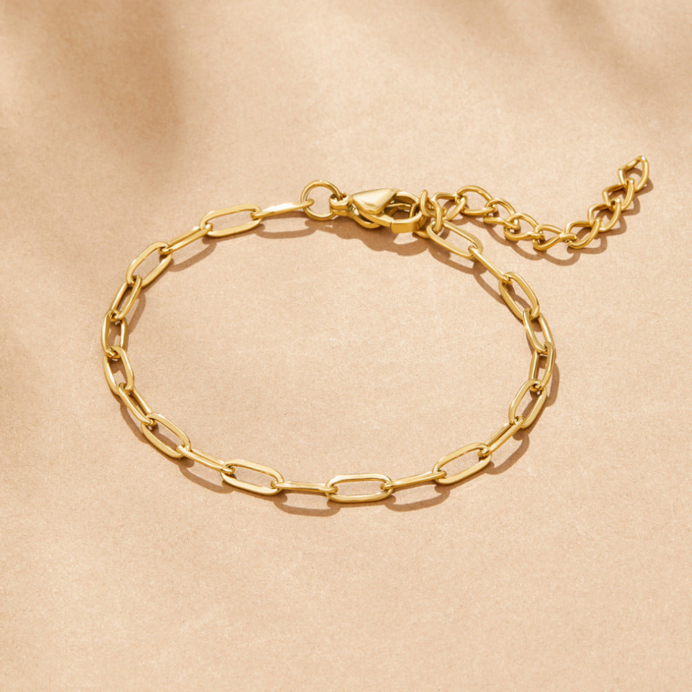 18K Gold Paperclip Charm Bracelet - Beautiful Earth Boutique