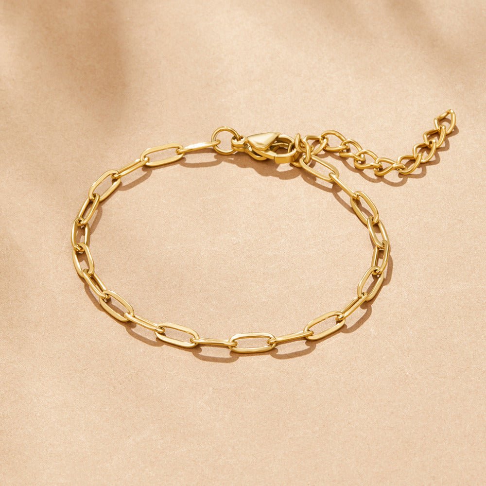18K Gold Paperclip Charm Bracelet - Beautiful Earth Boutique