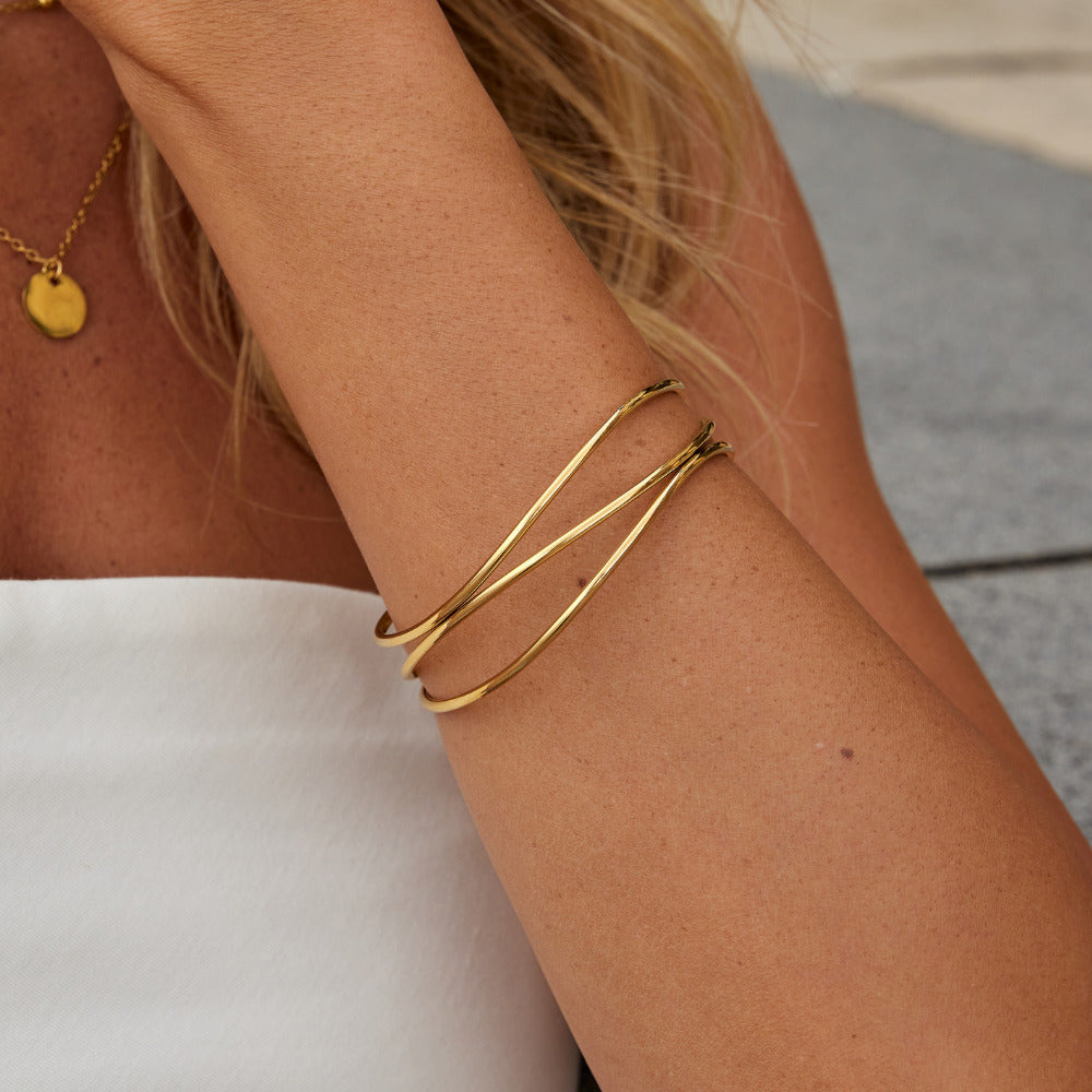 Sabrina Gold Layered Bangle - Beautiful Earth Boutique