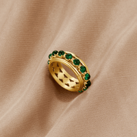 Emerald Stone Crystal Ring - Beautiful Earth Boutique
