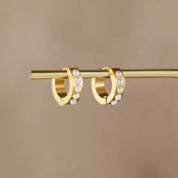 Gold Eula Pearl Hoop Earrings - Beautiful Earth Boutique