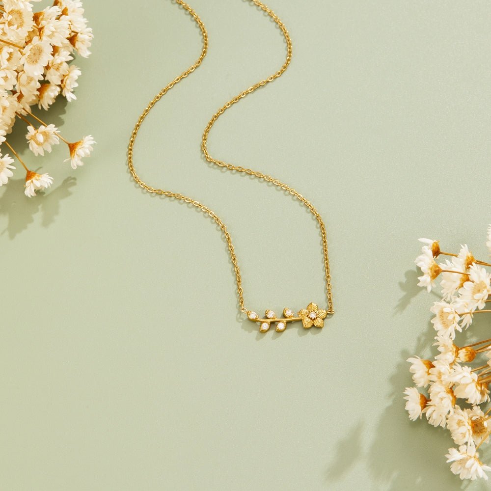 Golden Crystal Vine Necklace - Beautiful Earth Boutique