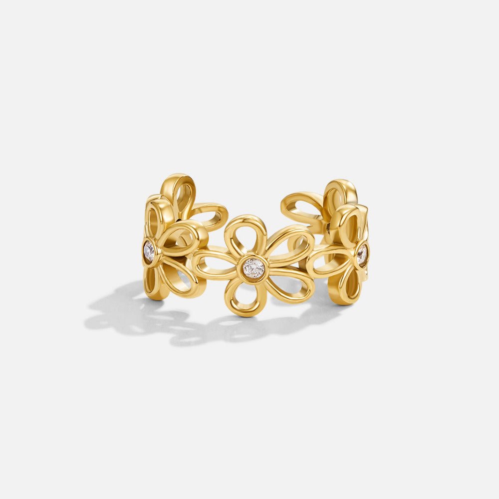 Golden Wildflower Infinity Ring - Beautiful Earth Boutique