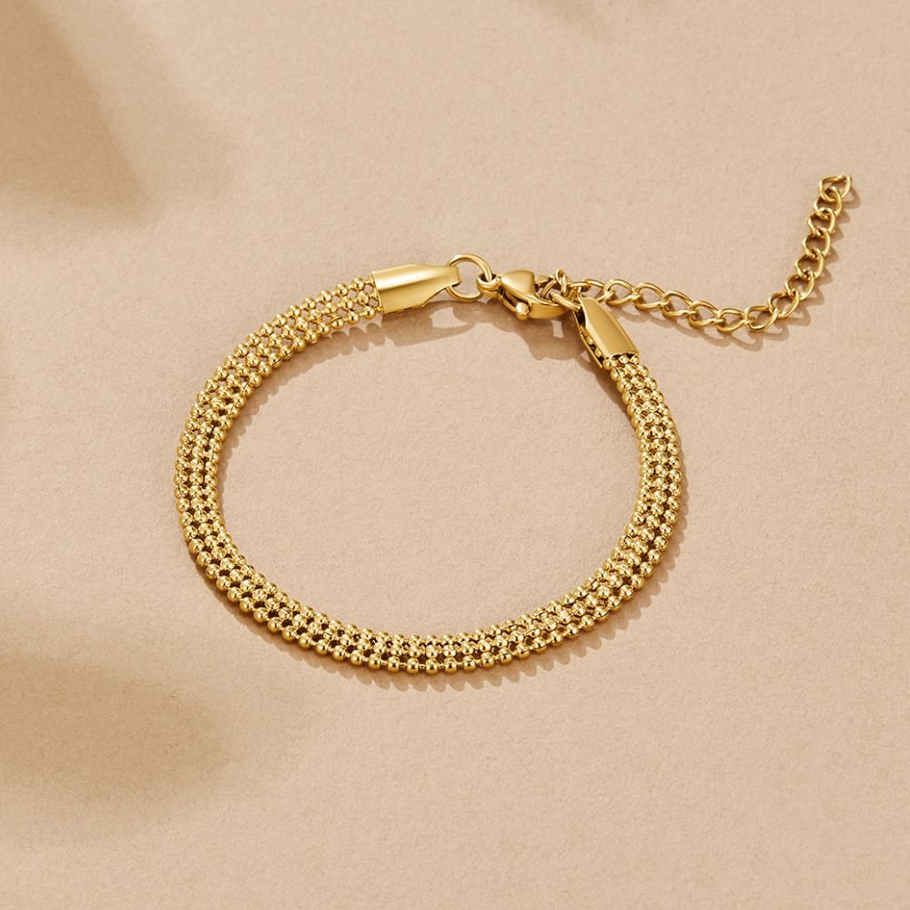 Milan Gold Beaded Chain Bracelet - Beautiful Earth Boutique