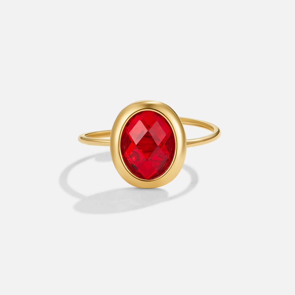Ruby Crystal Gold Ring - Beautiful Earth Boutique