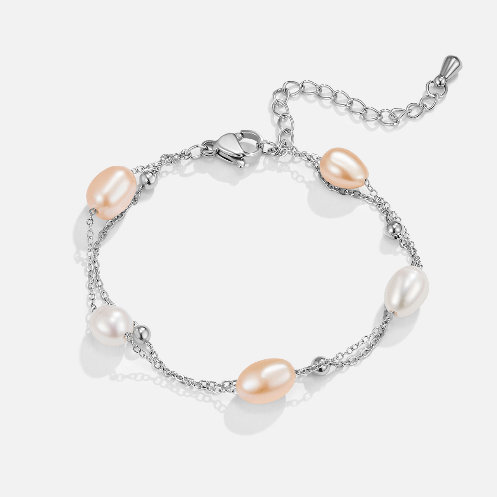 Silver Freshwater Pearl Layered Bracelet - Beautiful Earth Boutique