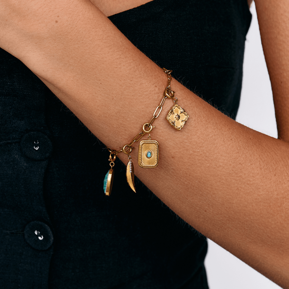 Turquoise Sunburst Charm - Beautiful Earth Boutique