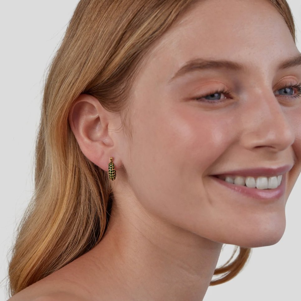 Emerald Beauty Hoop Earrings - Beautiful Earth Boutique