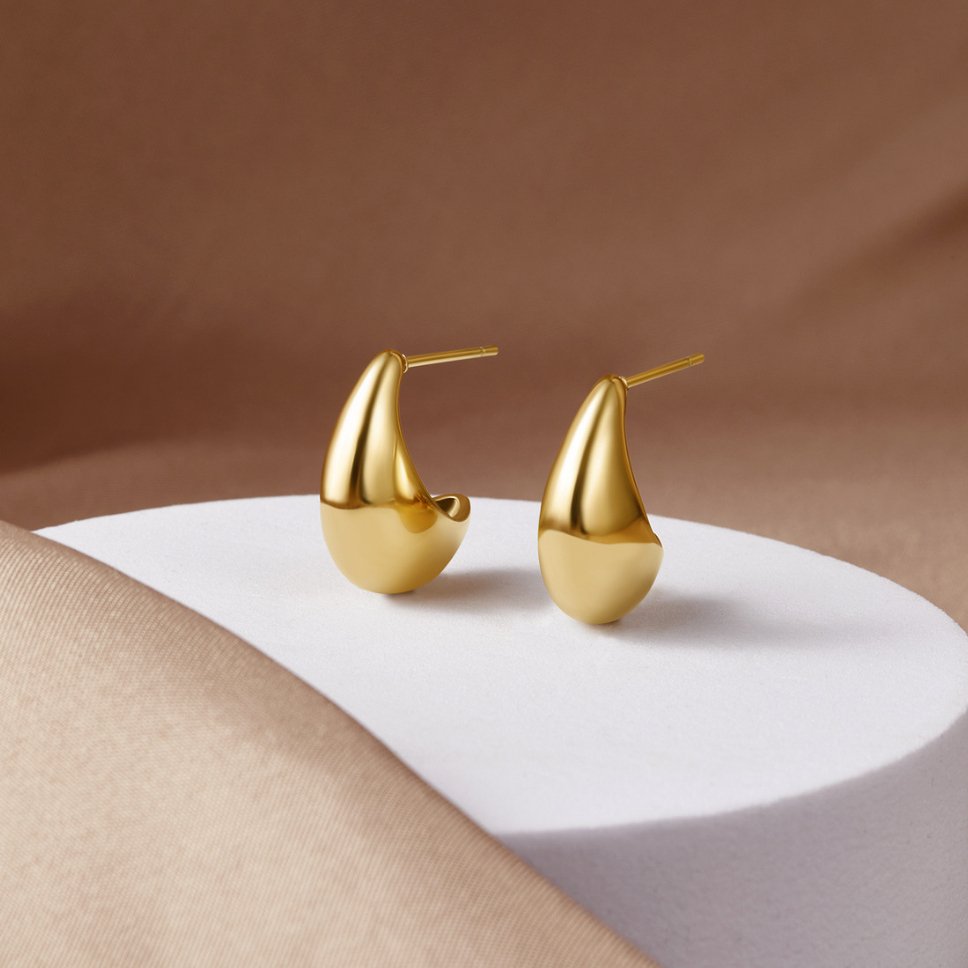 Mini Curved Gold Hoops - Beautiful Earth Boutique