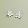 Blooming Silver Flower Earrings