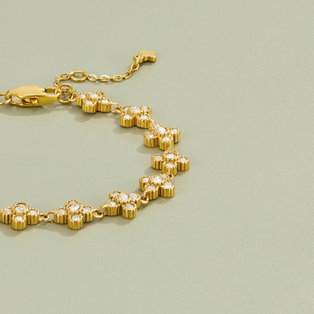Crystal Blossom Clustered Bracelet