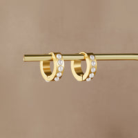 Gold Eula Pearl Hoop Earrings