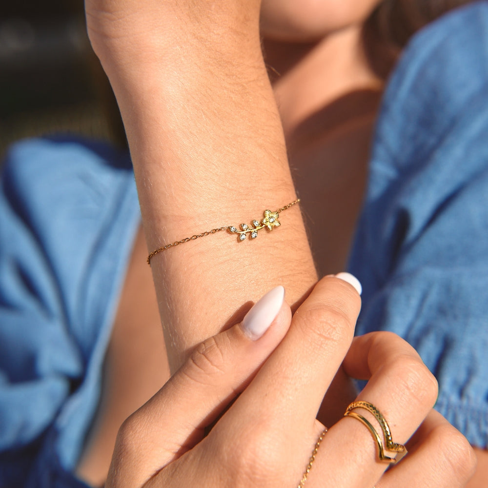 Golden Crystal Vine Bracelet