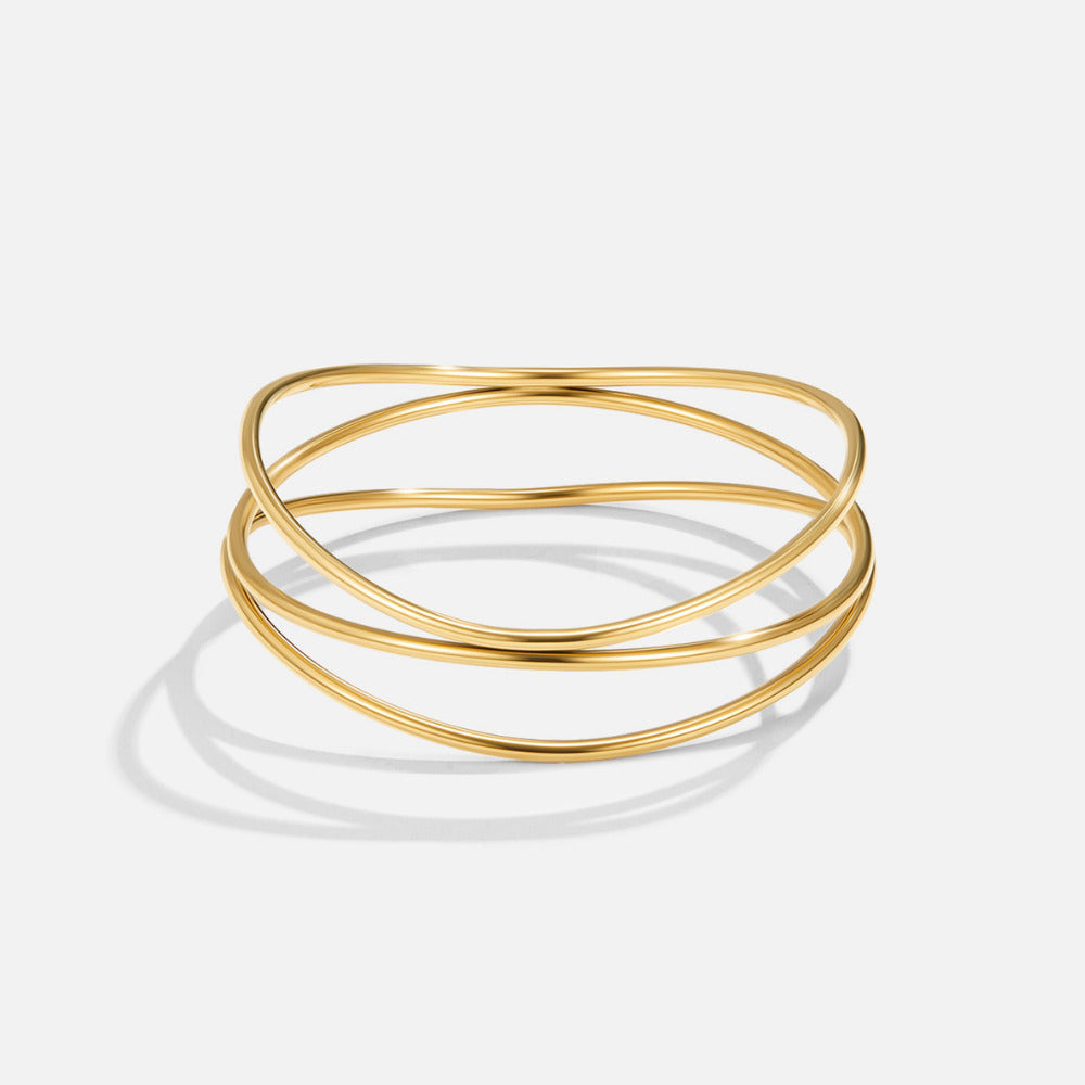 Sabrina Gold Layered Bangle - Beautiful Earth Boutique