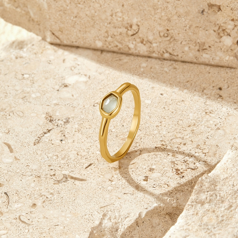 Selene Gold Moonstone Ring