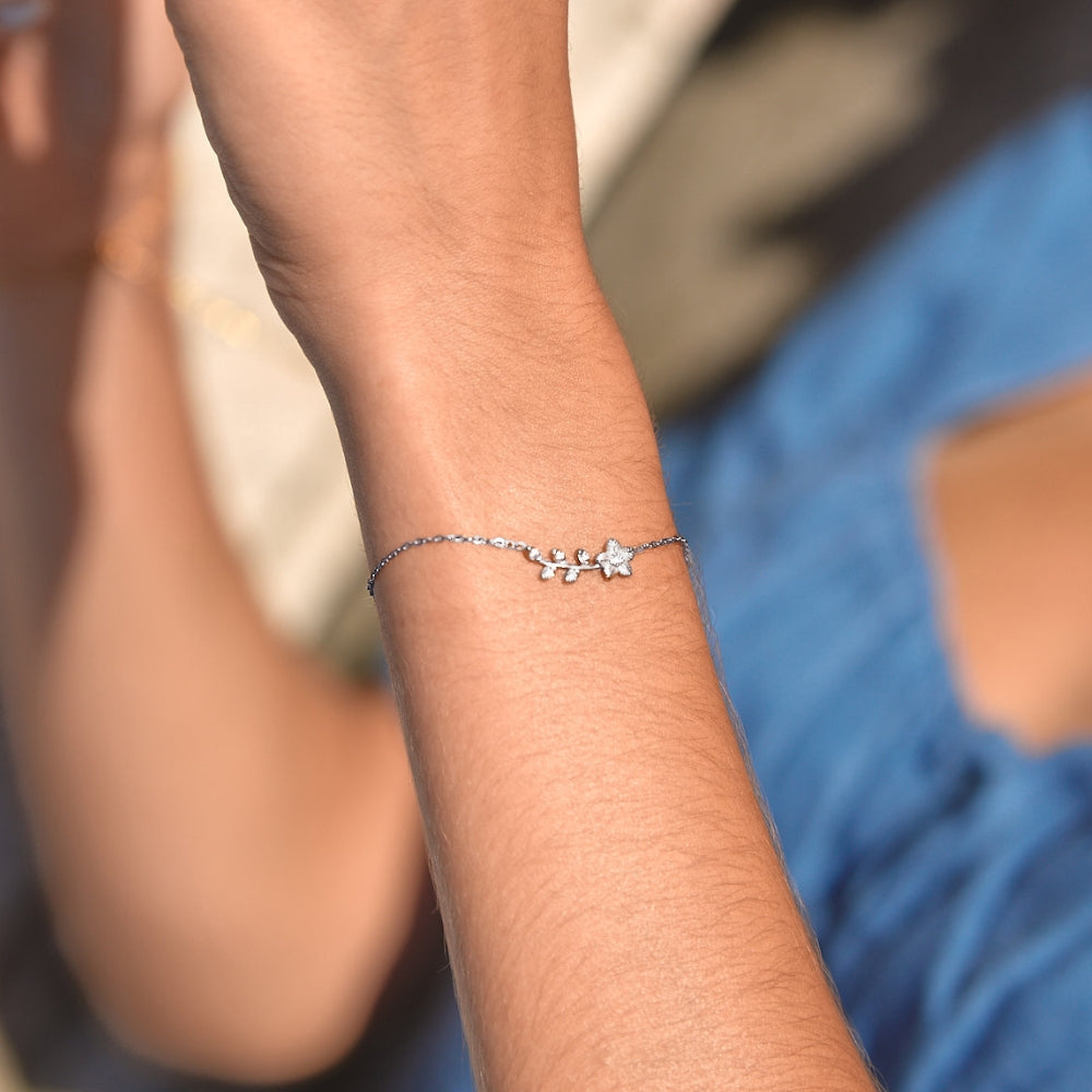Silver Crystal Vine Bracelet
