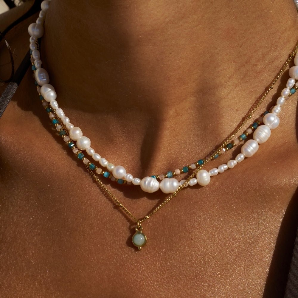 Aquamarine Gold Necklace - Beautiful Earth Boutique