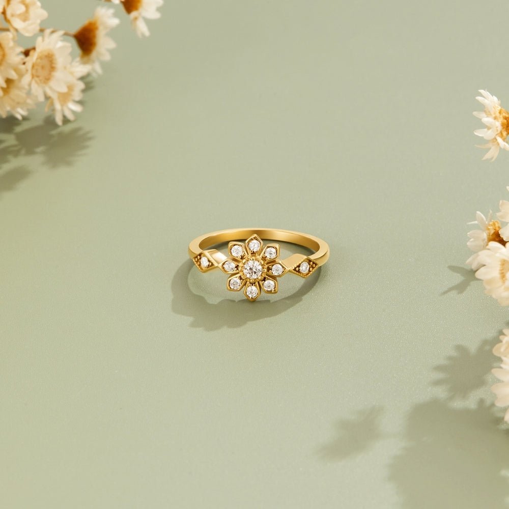 Aurora Crystal Flower Ring - Beautiful Earth Boutique