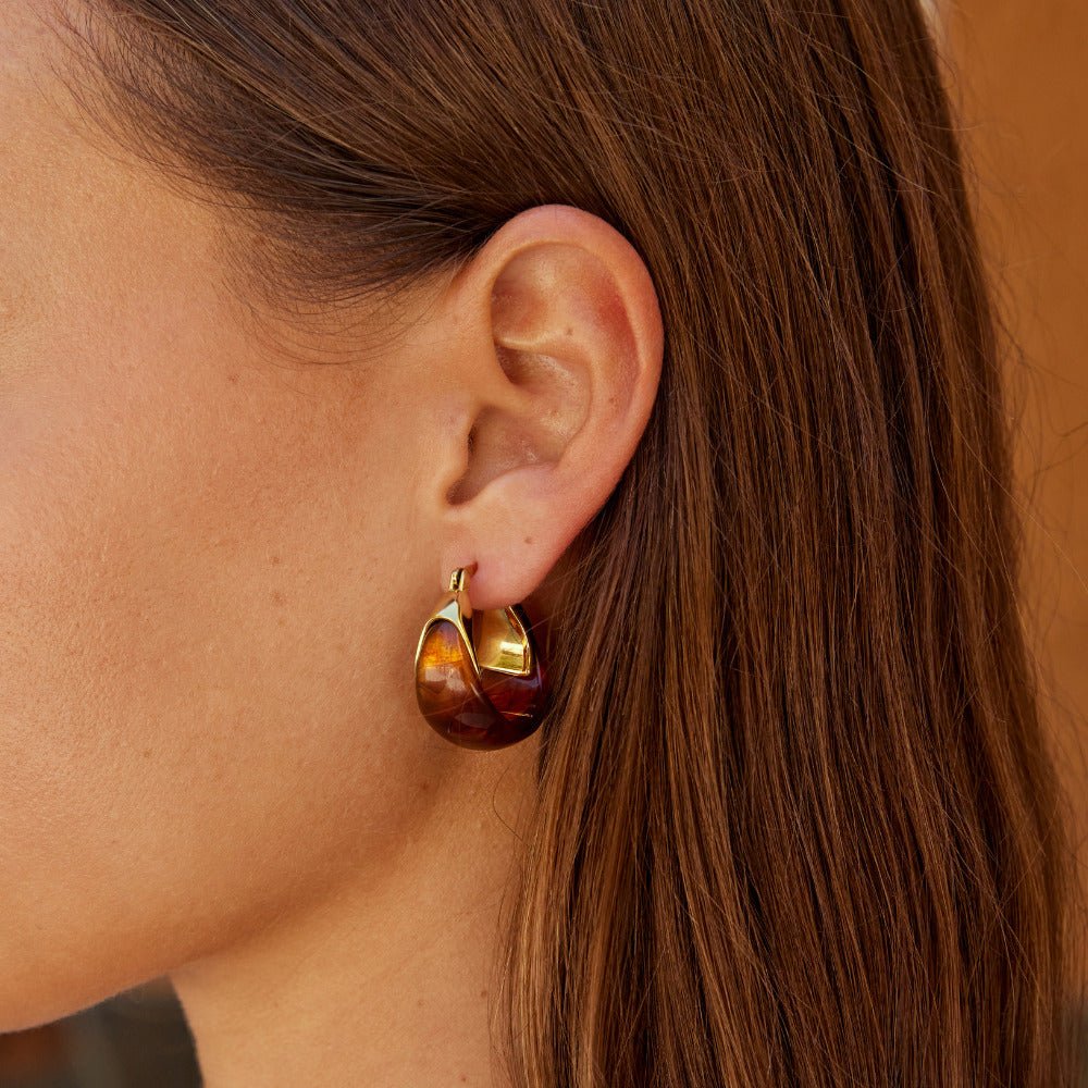 Brown Tahiti Hoop Earrings - Beautiful Earth Boutique