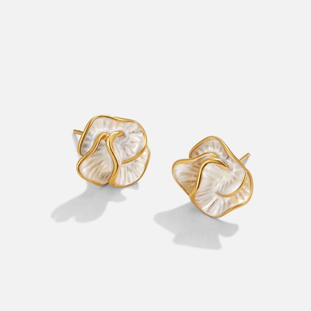 Camellia Bloom Stud Earrings - Beautiful Earth Boutique