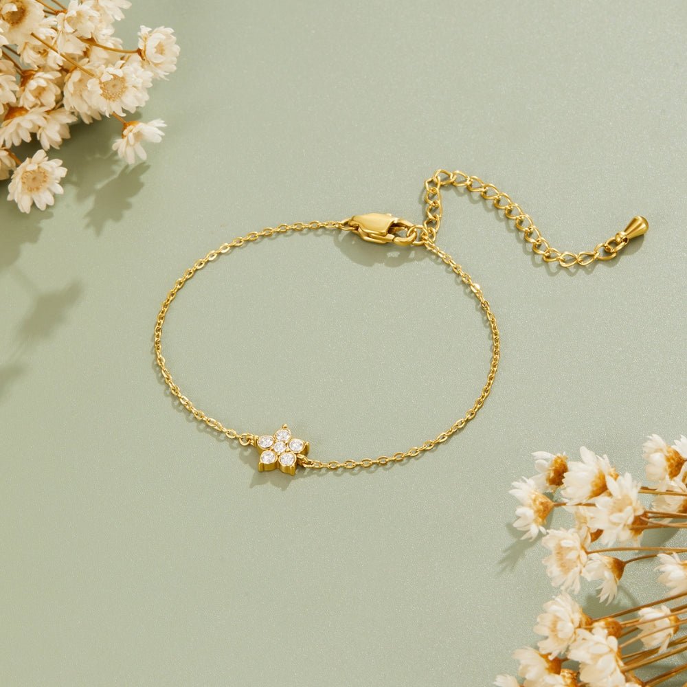 Elara Crystal Bloom Gold Bracelet - Beautiful Earth Boutique