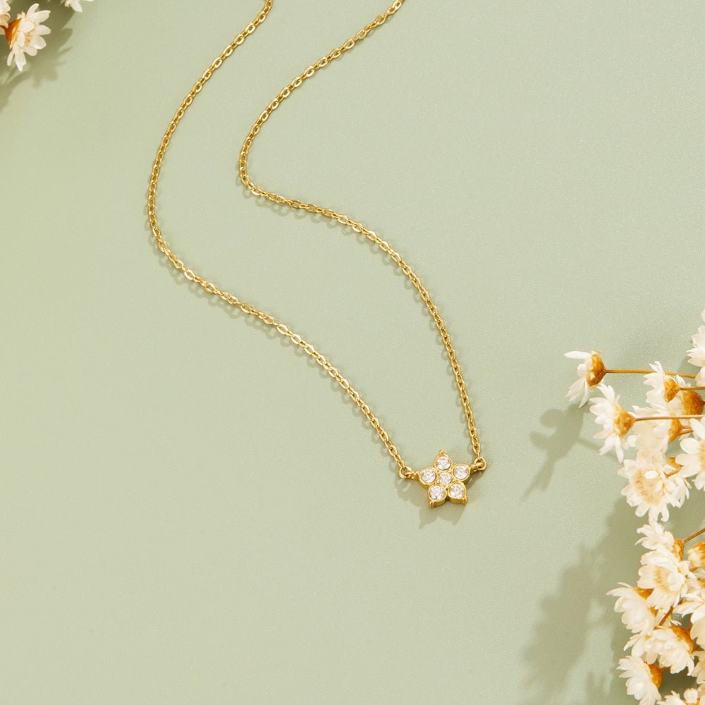 Elara Crystal Bloom Gold Necklace - Beautiful Earth Boutique
