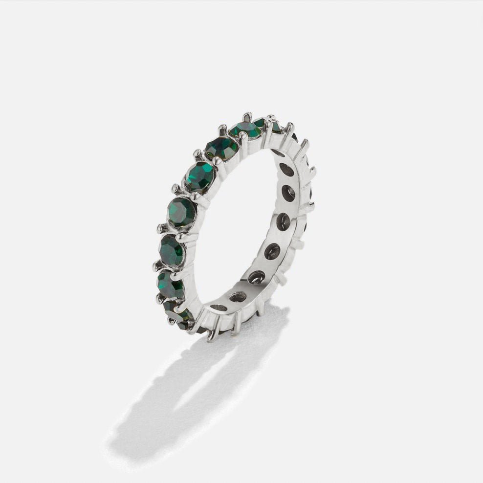 Emerald Beauty Silver Crystal Ring - Beautiful Earth Boutique