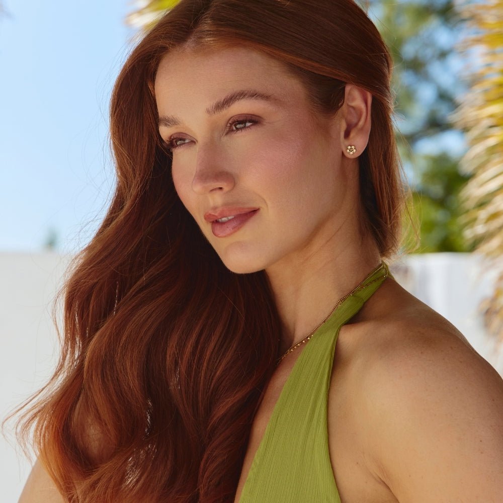 Five Petal Bloom Gold Earrings - Beautiful Earth Boutique