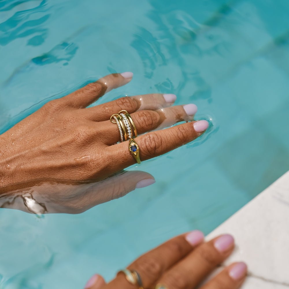 'Forever' Link Crystal & Gold Ring - Beautiful Earth Boutique