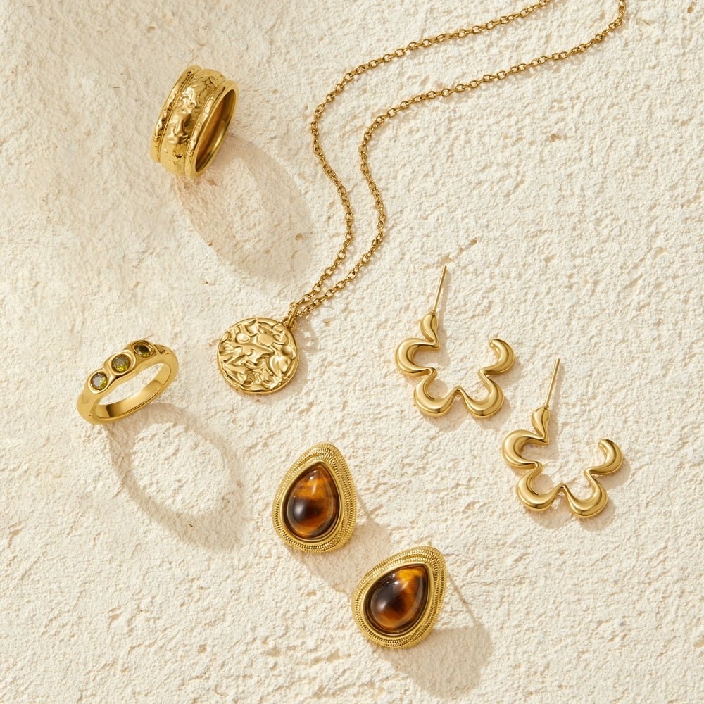 Geometric Gold Flower Hoop Earrings - Beautiful Earth Boutique