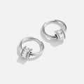 Gigi Crystal Silver Hoop Earrings