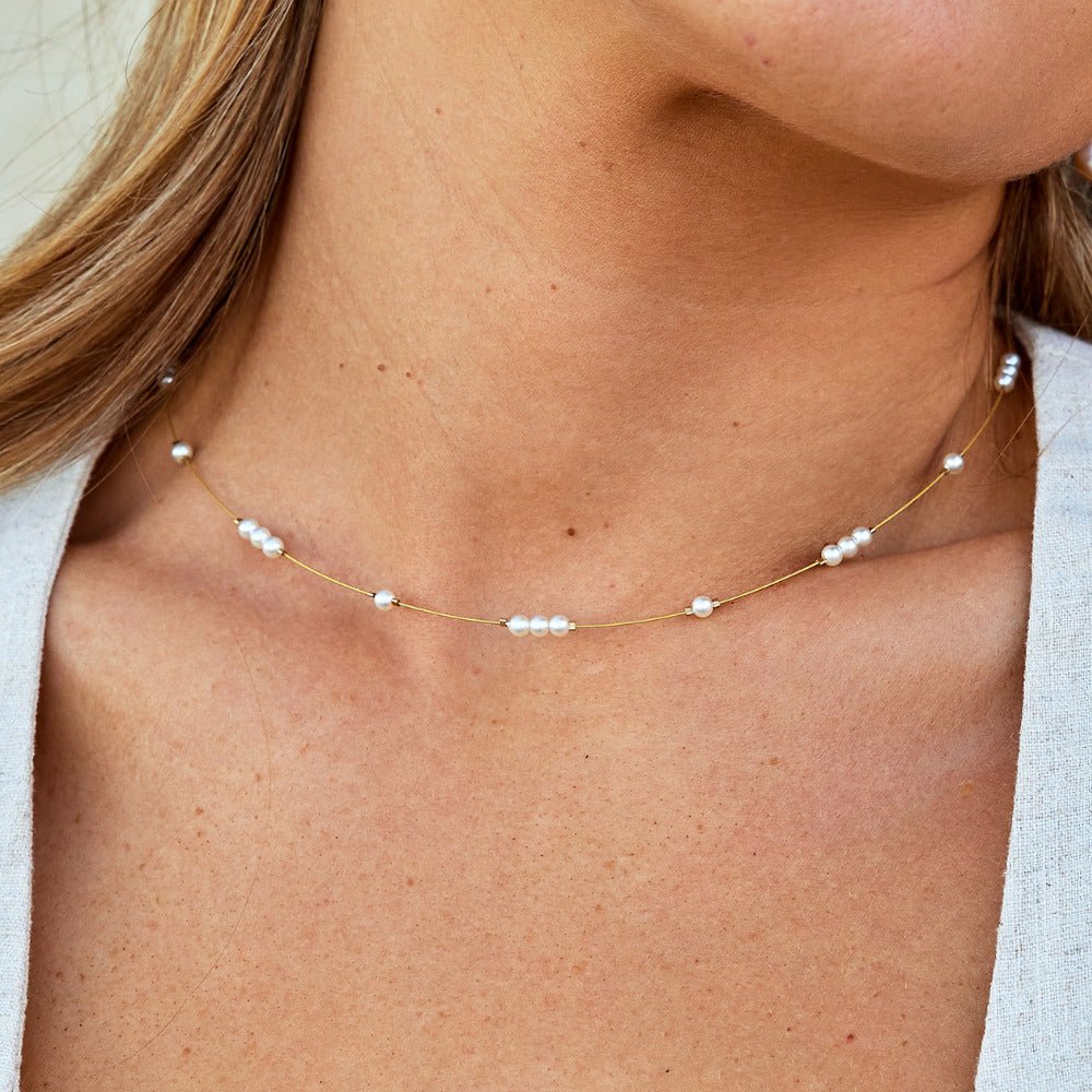 Gigi Pearl Choker Necklace - Beautiful Earth Boutique