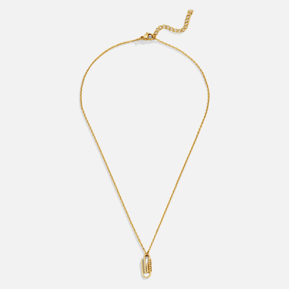 Gold Crystal Paperclip Pendant Necklace - Beautiful Earth Boutique