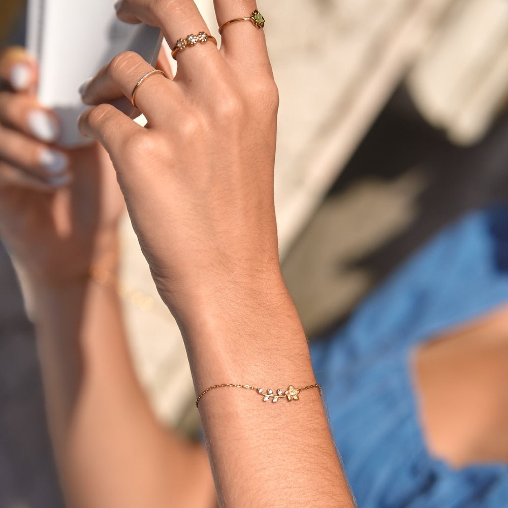 Golden Crystal Vine Bracelet - Beautiful Earth Boutique