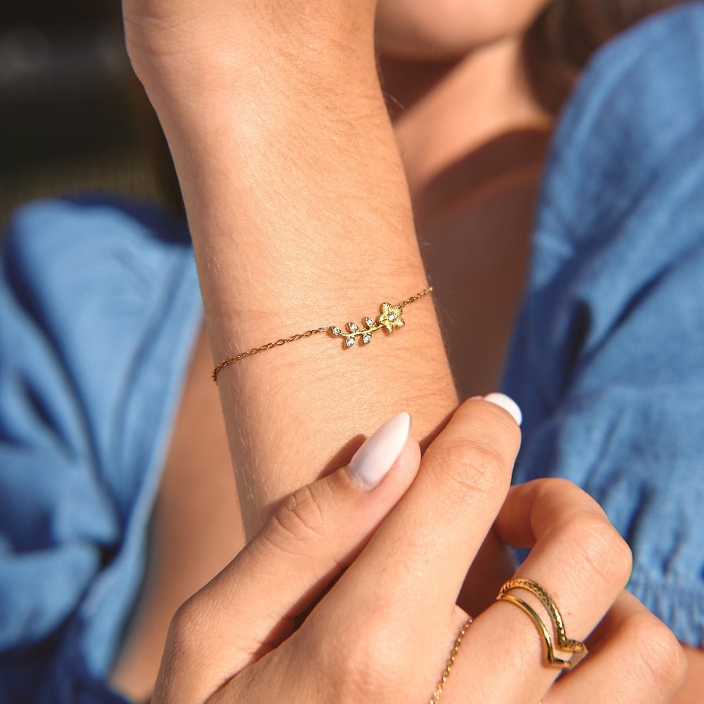 Golden Crystal Vine Bracelet - Beautiful Earth Boutique