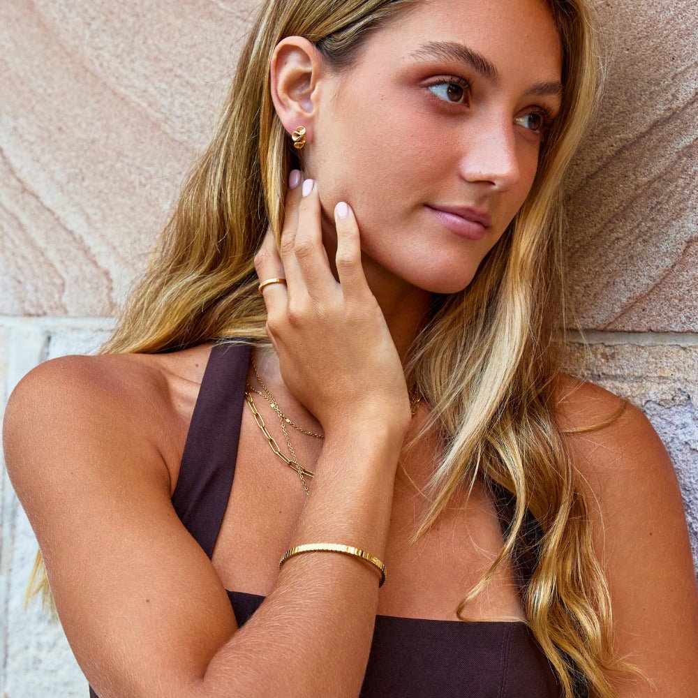 Golden Spiral Drop Earrings - Beautiful Earth Boutique