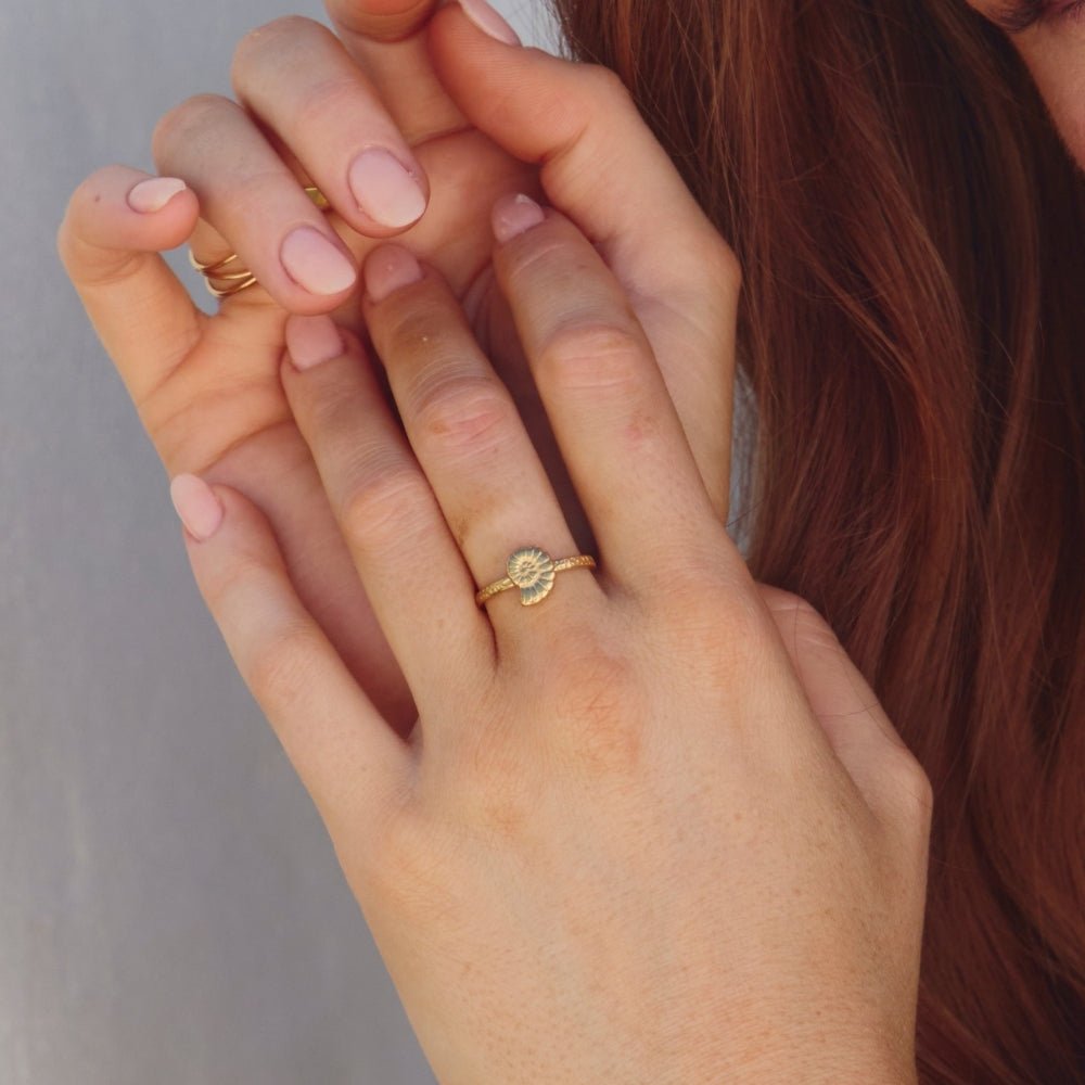 Golden Spiral Shell Ring - Beautiful Earth Boutique