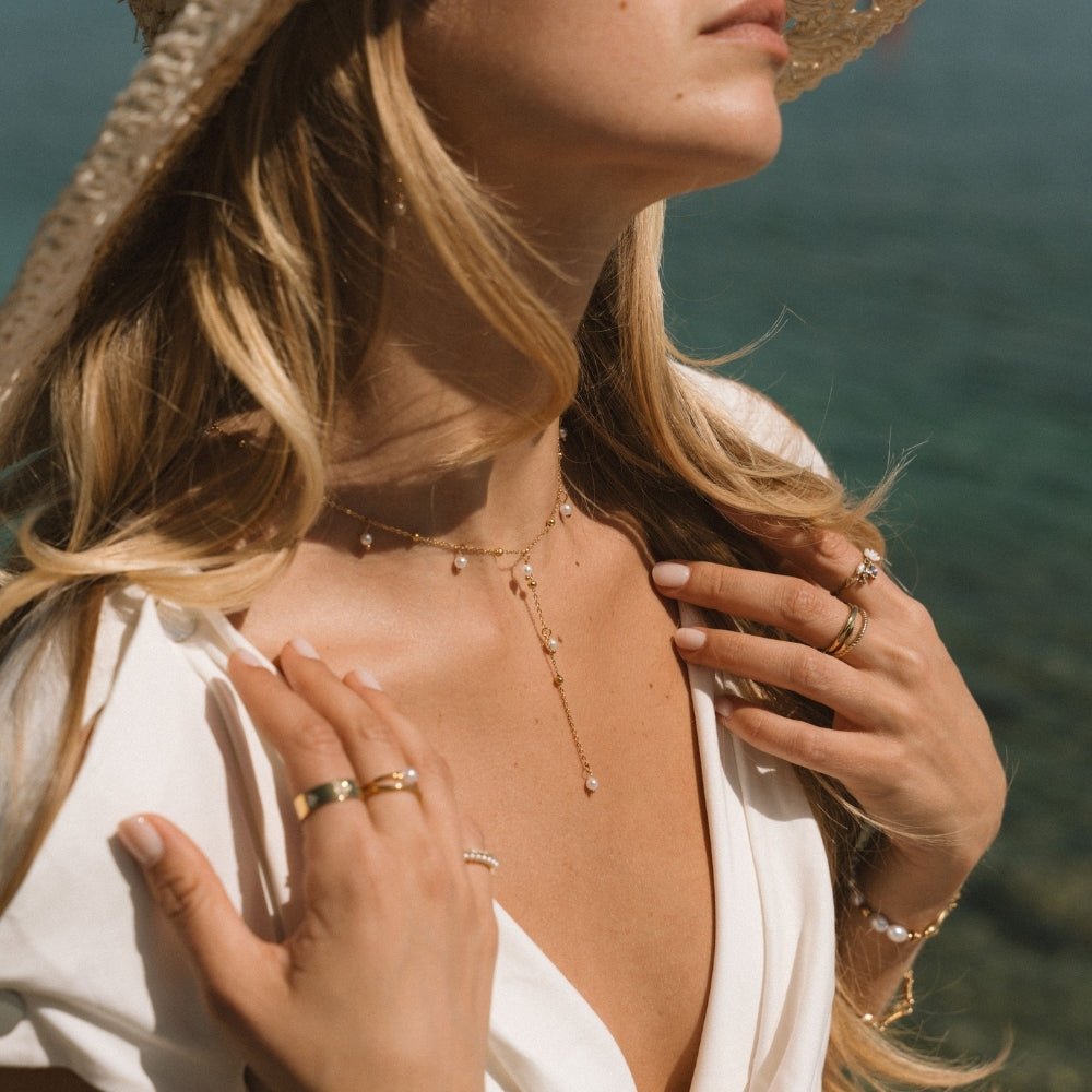 Lariat Pearl Drop Necklace - Beautiful Earth Boutique