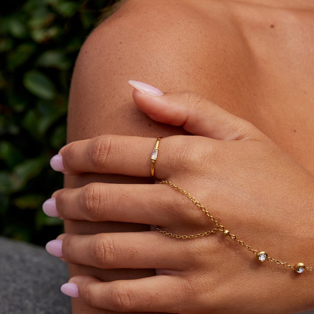 Leonore Baguette Crystal Ring - Beautiful Earth Boutique