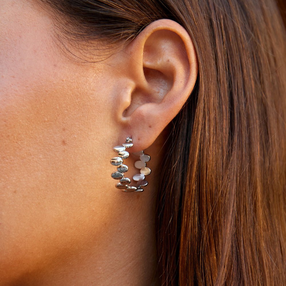 Link Monet Silver Hoop Earrings - Beautiful Earth Boutique