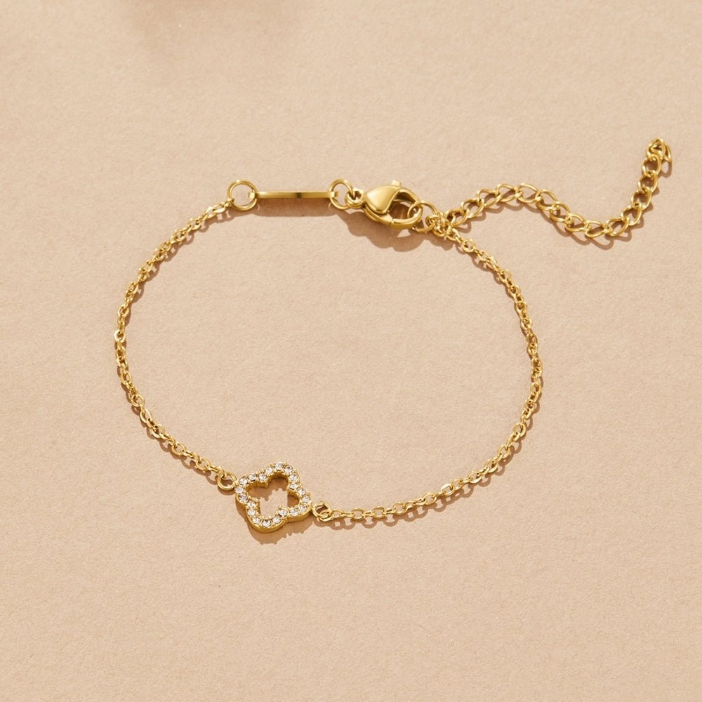 Luxe Crystal Clover Bracelet - Beautiful Earth Boutique