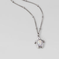 Opal Silver Turtle Pendant Necklace - Beautiful Earth Boutique