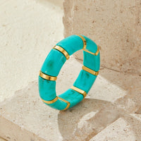 Priya Elastic Gold & Teal Bracelet - Beautiful Earth Boutique