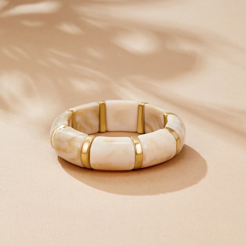 Sabina White Marbled Bracelet - Beautiful Earth Boutique