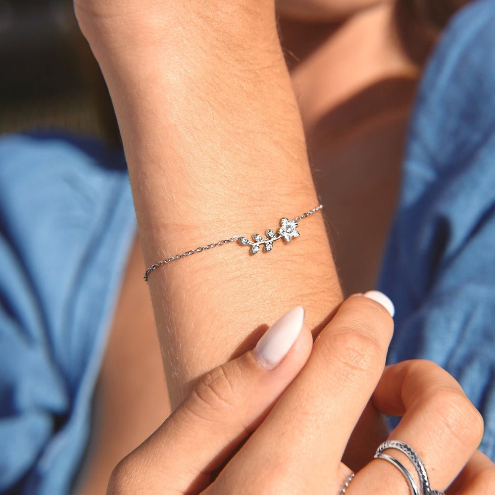 Silver Crystal Vine Bracelet - Beautiful Earth Boutique