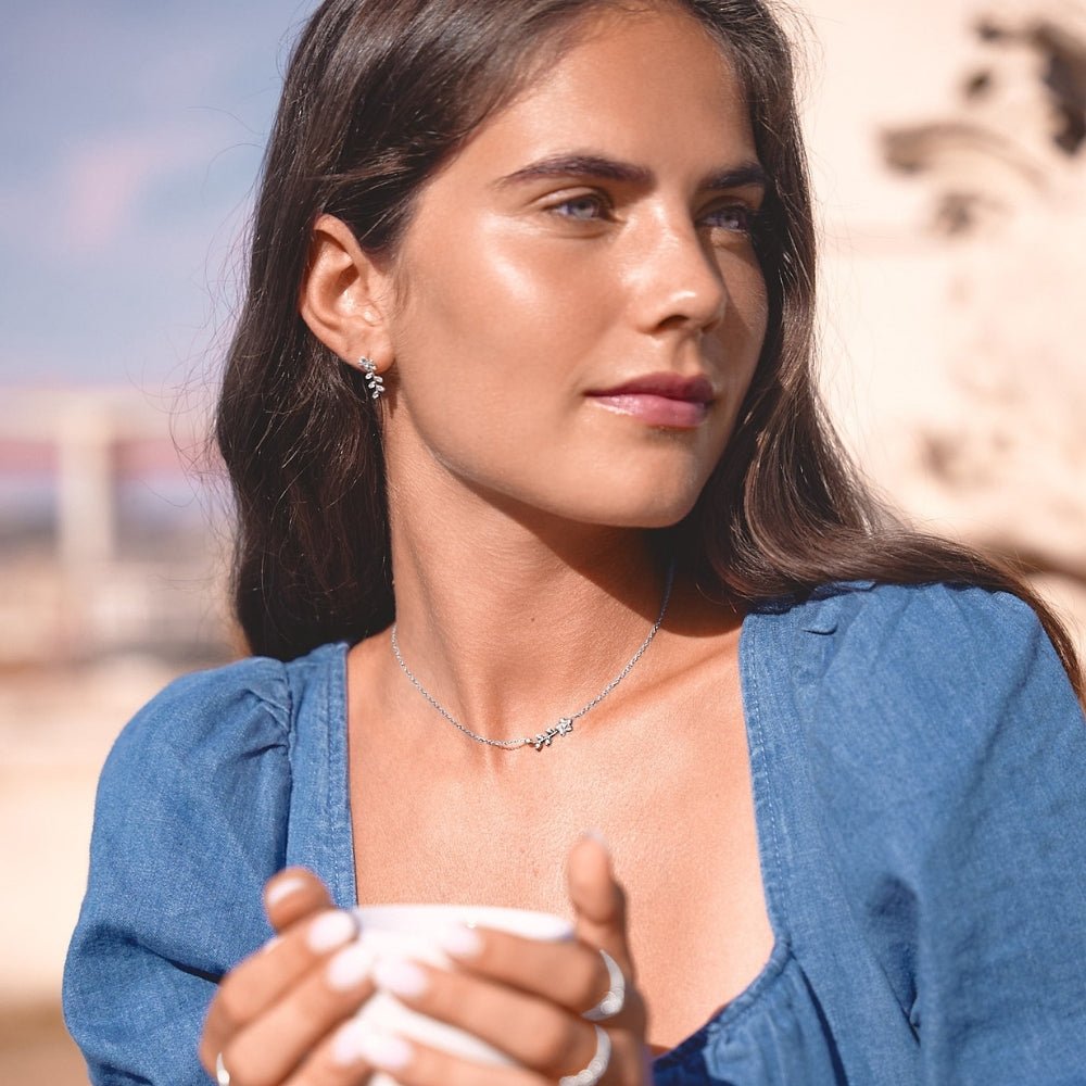 Silver Crystal Vine Necklace - Beautiful Earth Boutique