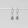 Silver Purple Teardrop Earrings - Beautiful Earth Boutique