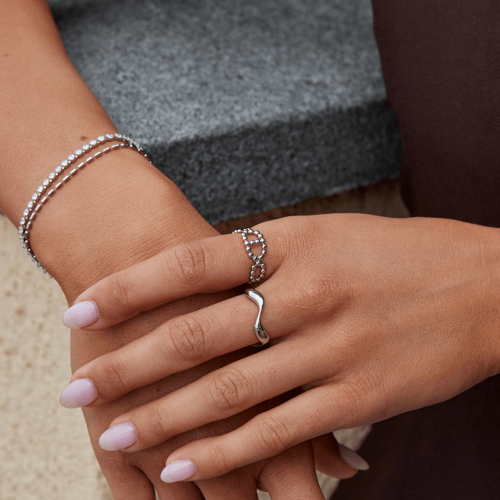 Silver Yulah Chain Ring - Beautiful Earth Boutique