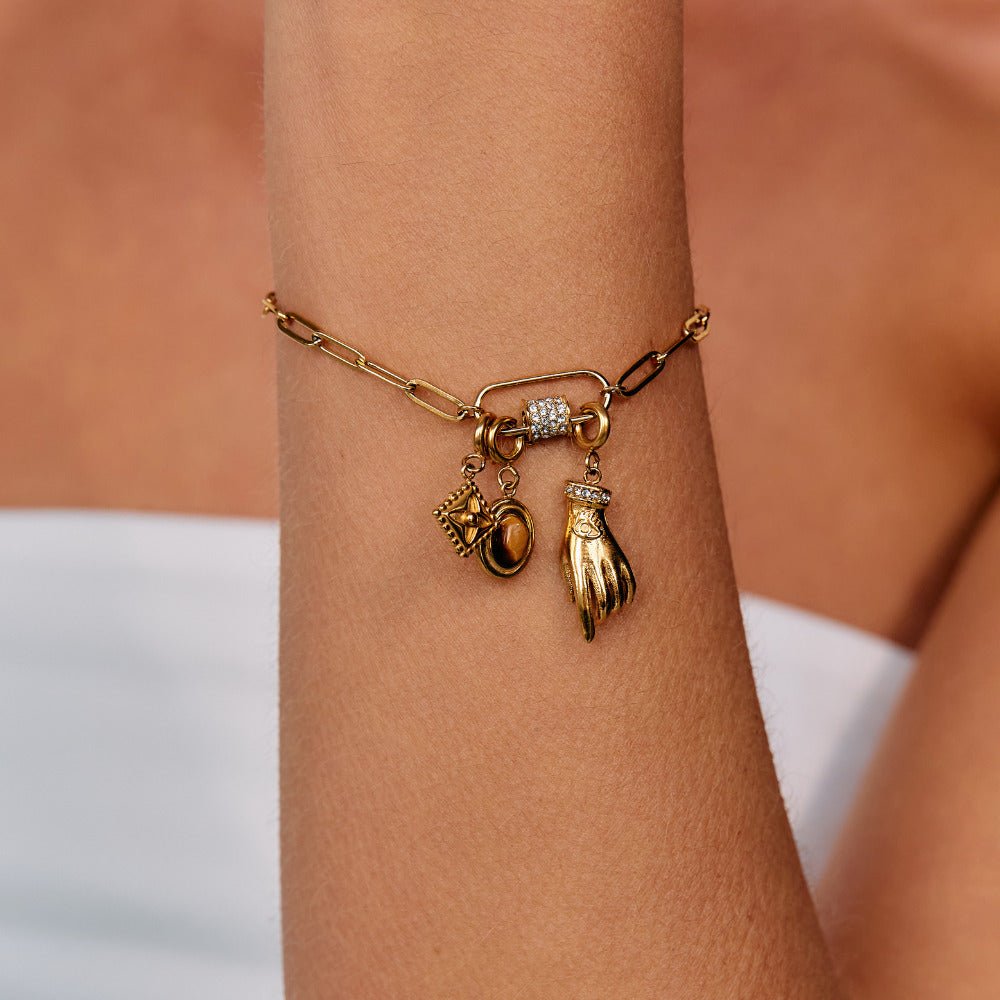 Tiger Eye Stone Charm - Beautiful Earth Boutique