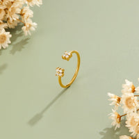 Twin Petal Gold Ring - Beautiful Earth Boutique